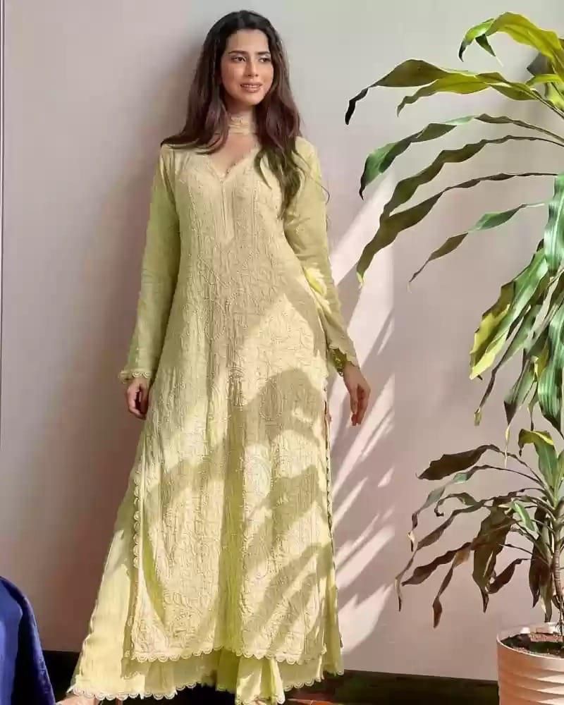 X-Lady Chikankari Embroidered 3-Piece Suit