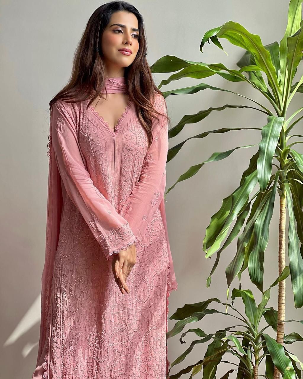 X-Lady Chikankari Embroidered 3-Piece Suit