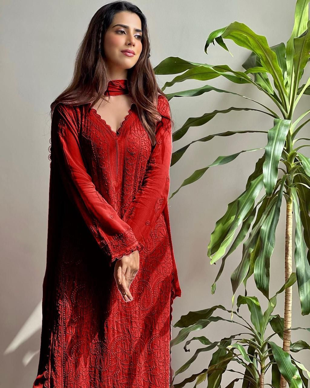 X-Lady Chikankari Embroidered 3-Piece Suit