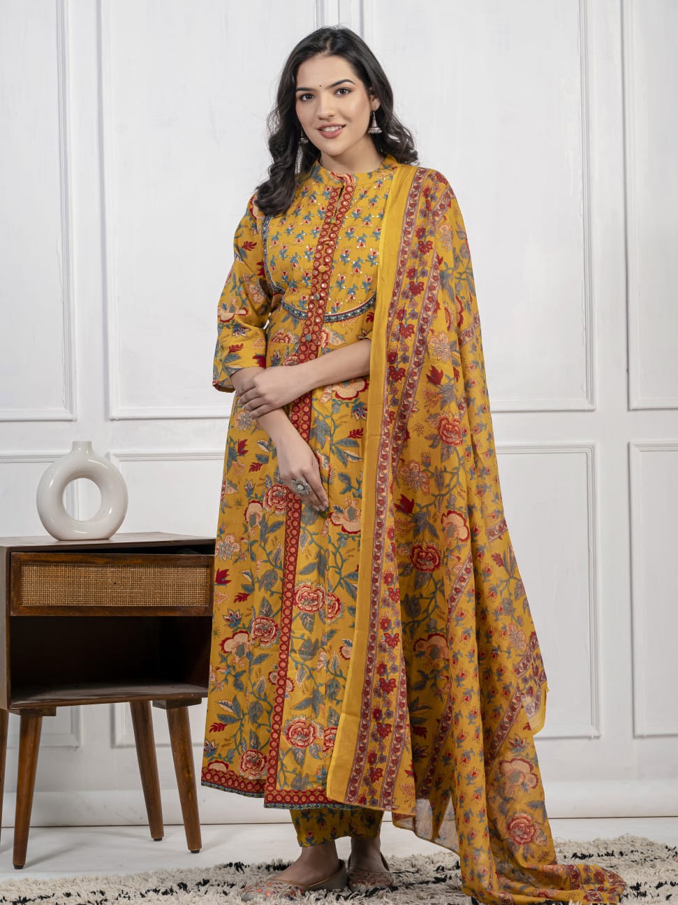 "Meher – Adda Work Cotton Kurta Set"