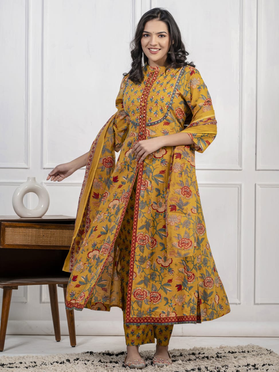 "Meher – Adda Work Cotton Kurta Set"