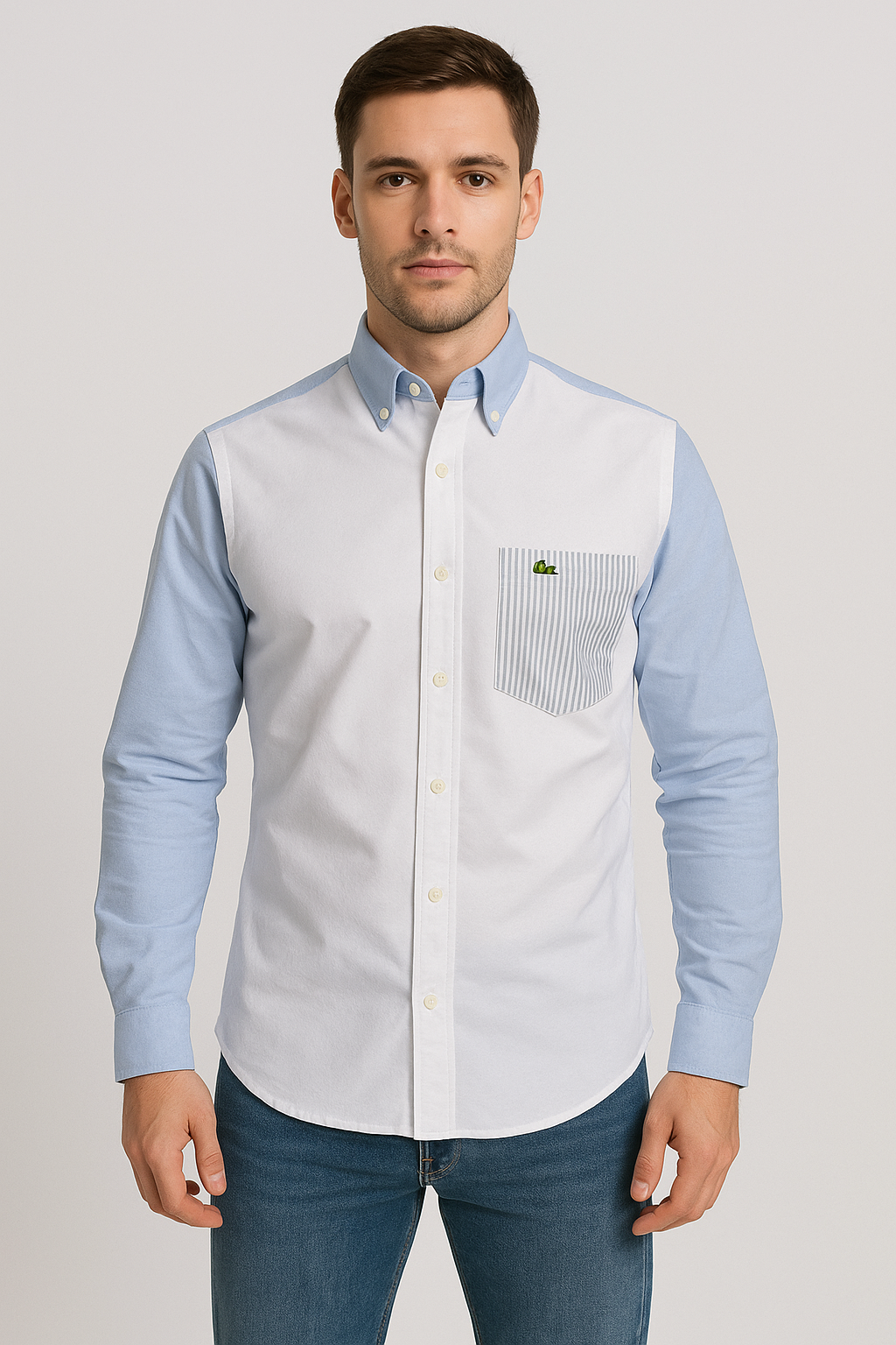Lacoste Men's Dual-Tone Oxford Button-Down Shirt