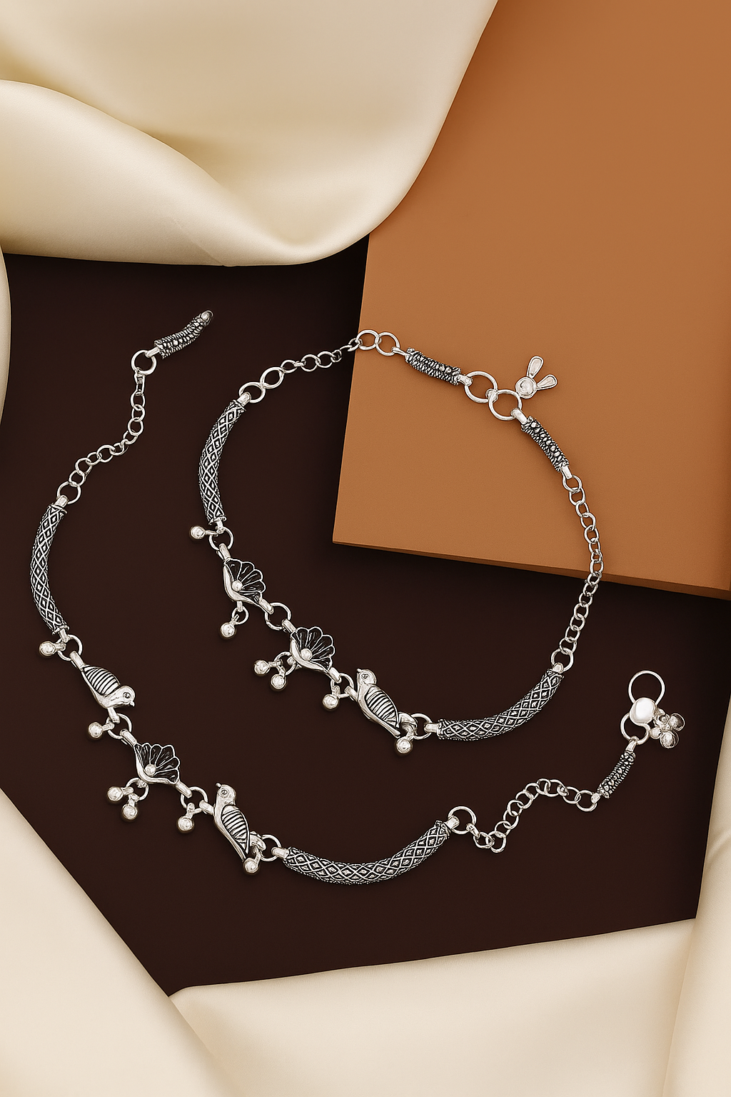 Women's Silver Plated Anklets
