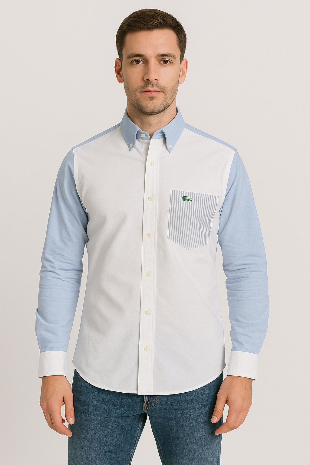 Lacoste Men's Dual-Tone Oxford Button-Down Shirt