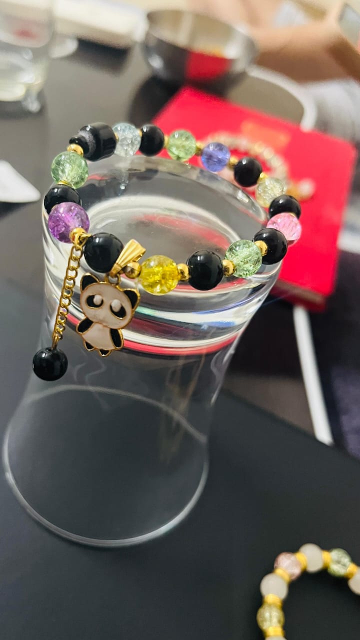 Two Pcs Panda And Star Charm Bracelet For women