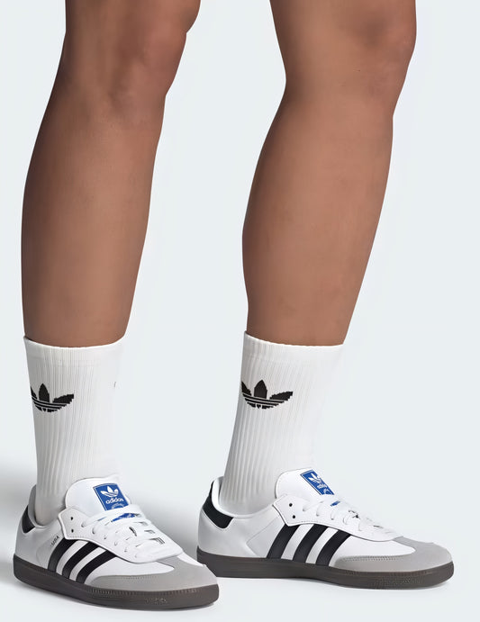 ADIDAS SAMBA Men White And Black OG Leather Casual Shoes