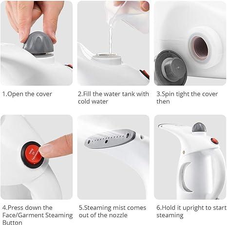 Fast Heat-up Portable Handheld Garment/Facial Vapor Steamer Iron Brush for Home and Travel