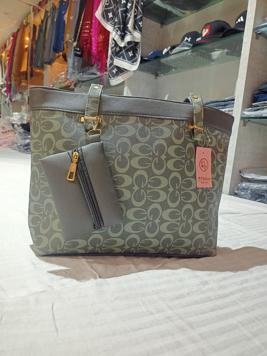 Premium Printed Tote Handbag with Pouch