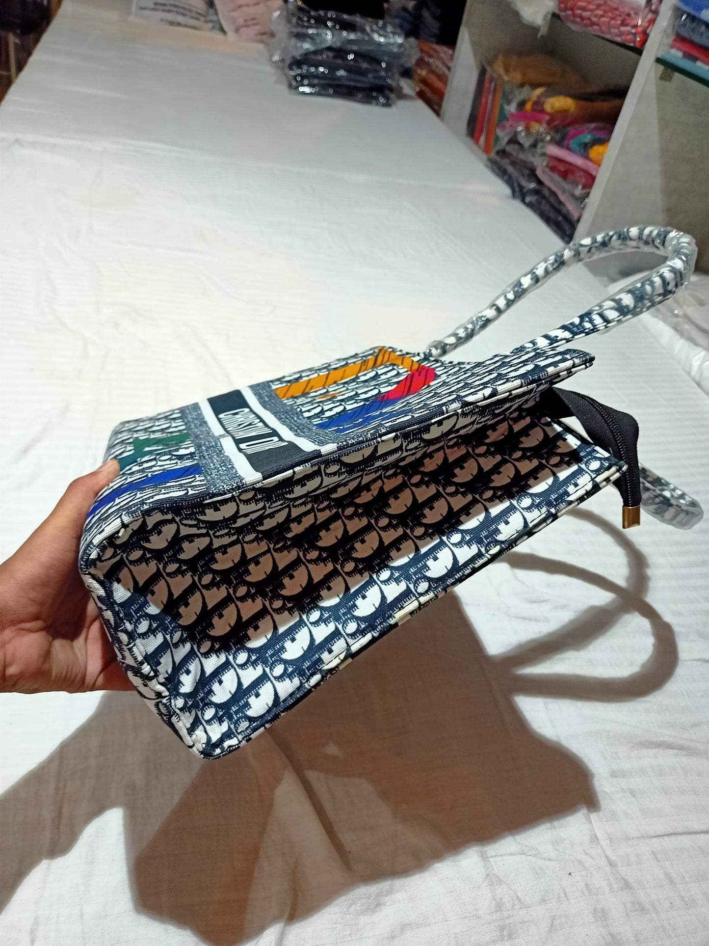 Christian Dior Inspired Multicolour Printed Tote Bag