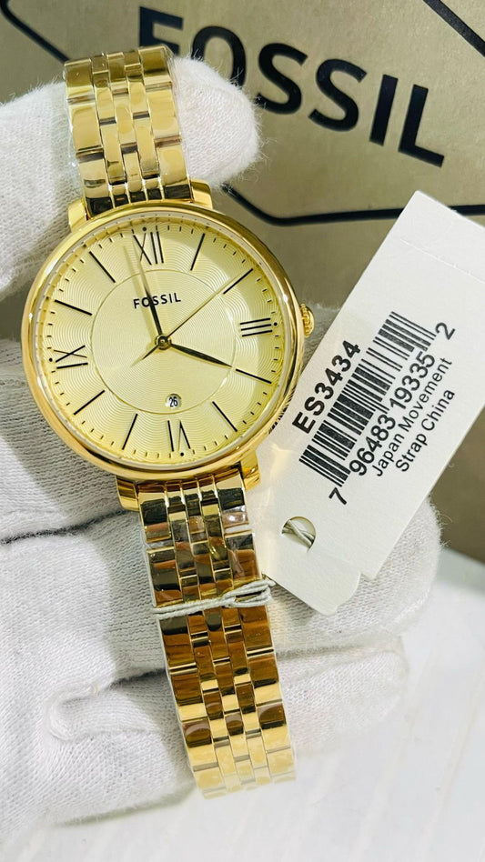 Fossil ES3434 Jacqueline Gold Stainless Steel Women’s Watch