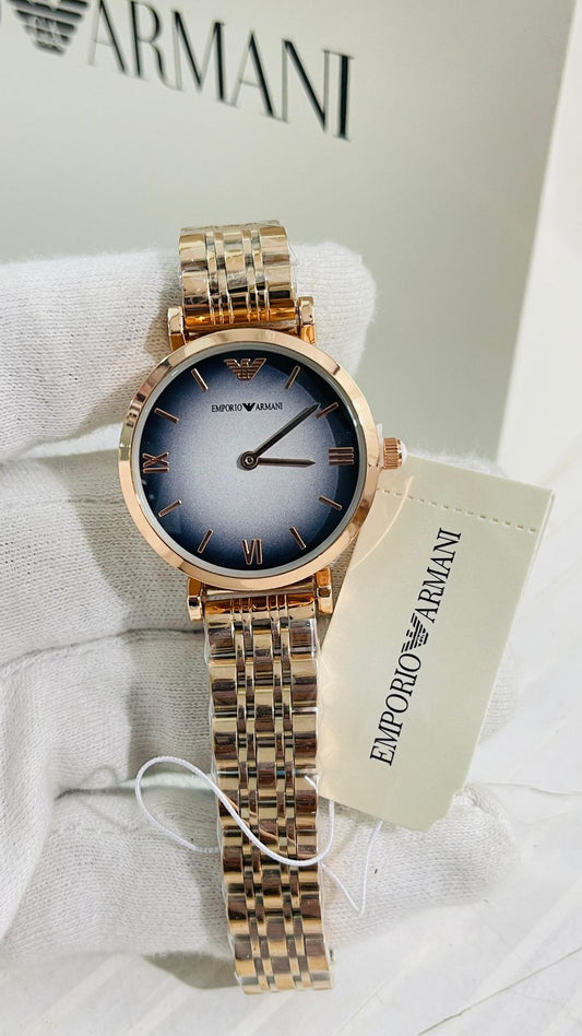 Emporio Armani Women's Rose Gold-Tone Watch with Gradient Dial - AR11497