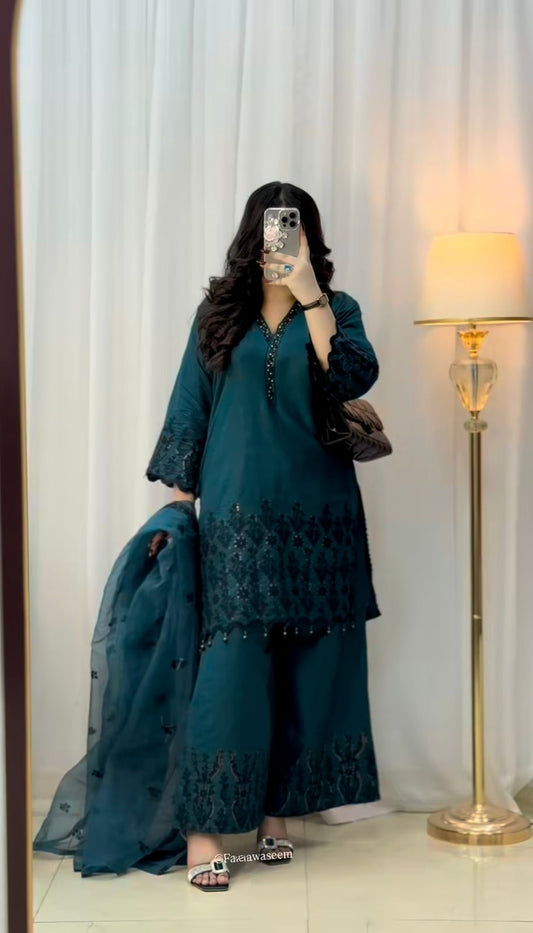Premium Designer Vichitra Silk Set