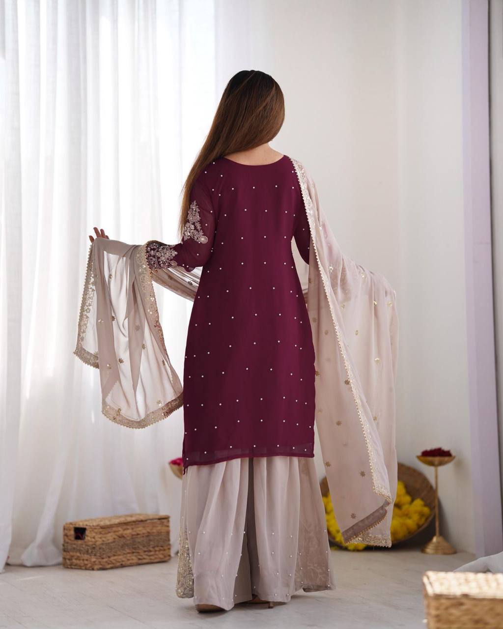 "Mehrnaz" – Georgette Glam Edition Heavy Faux Georgette