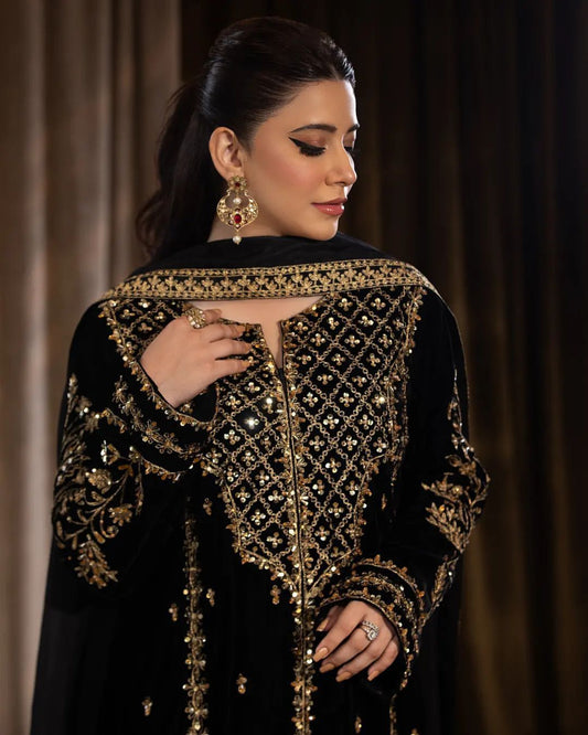 Beautifully Stitched 3-piece partywear set with heavy embroidery and sequence work.