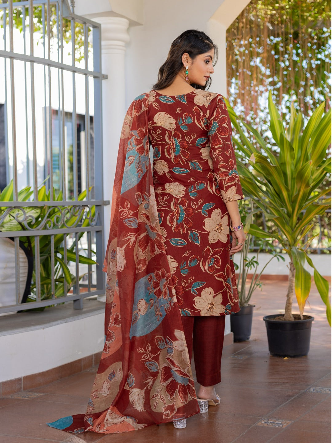 Fully Stitched Cotton Kurti Pant Dupatta Set