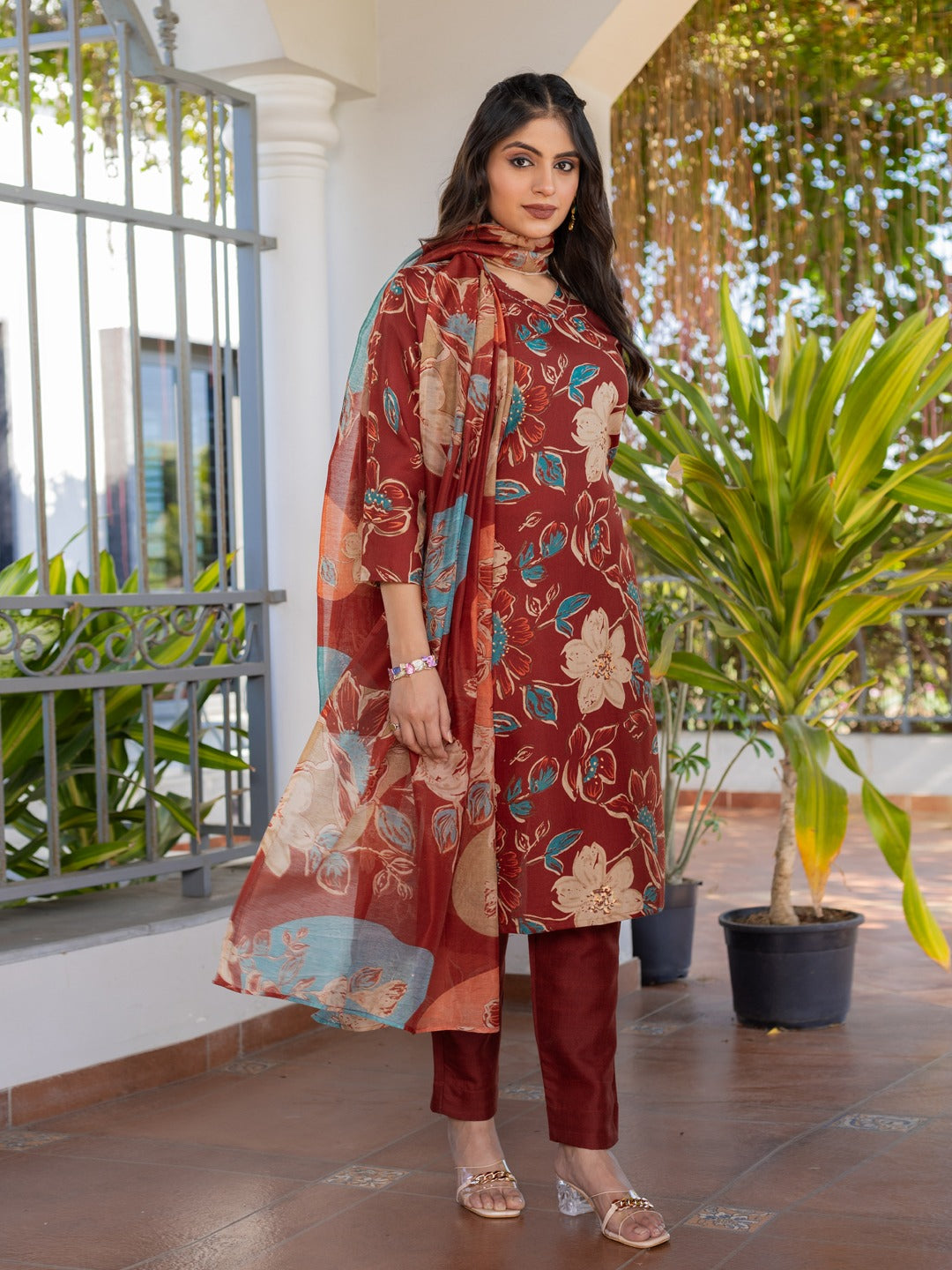 Fully Stitched Cotton Kurti Pant Dupatta Set