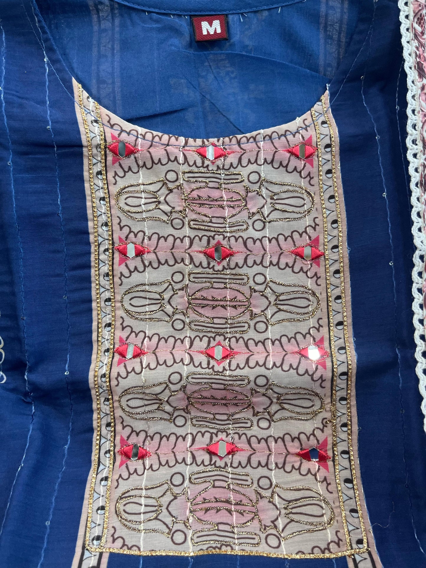 💙 "Royal Bloom Kurti" – Blue Grace Edition