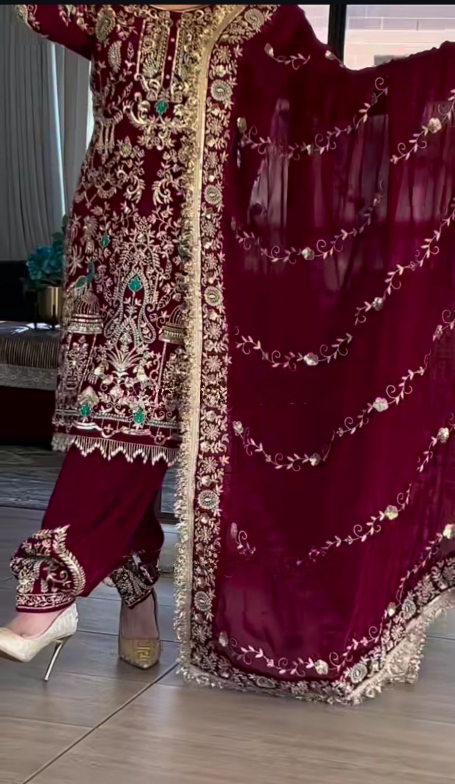 "Nayantara – Embroidered Dhoti Salwar Suit"