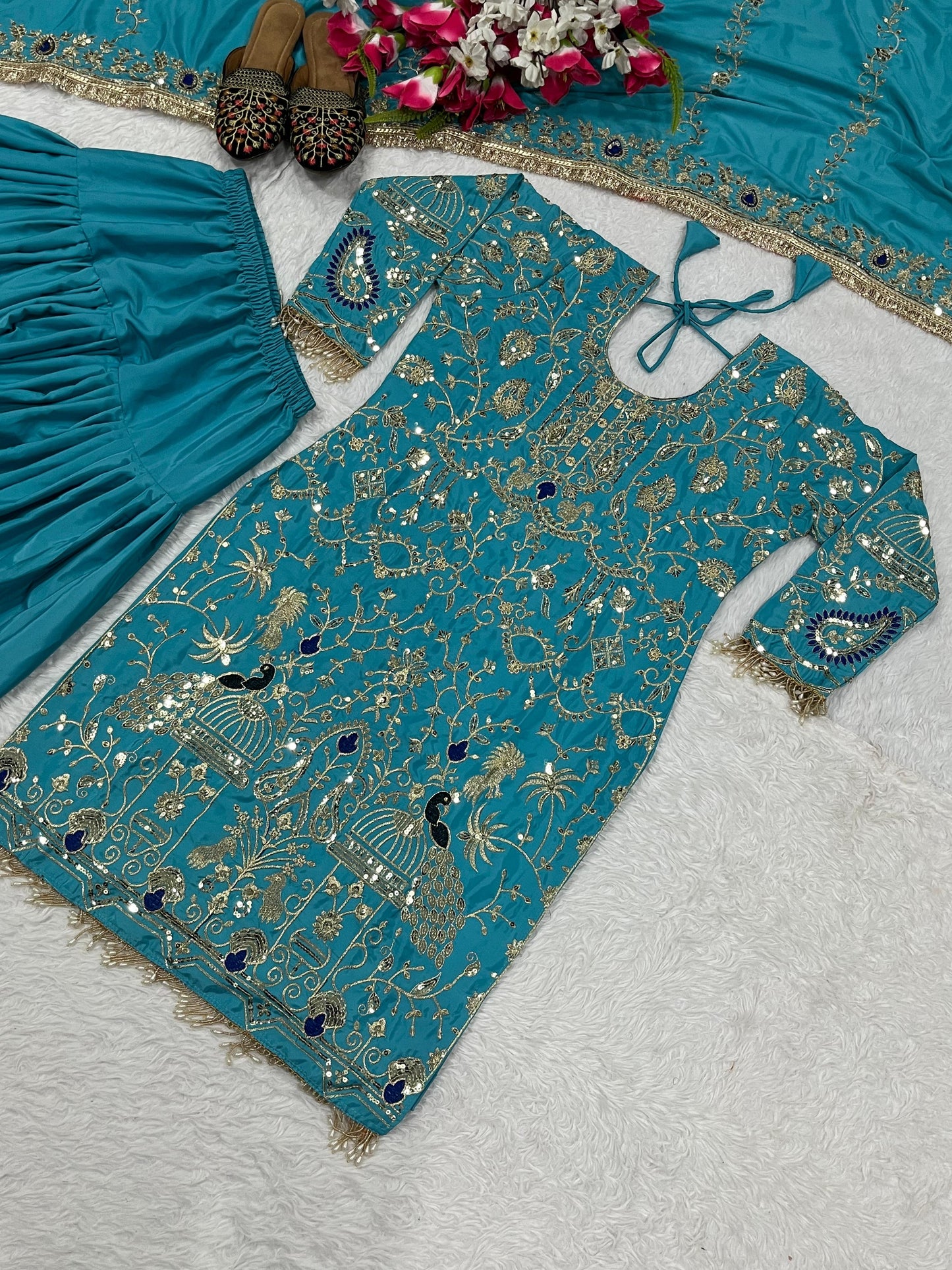 "Nayantara – Embroidered Dhoti Salwar Suit"