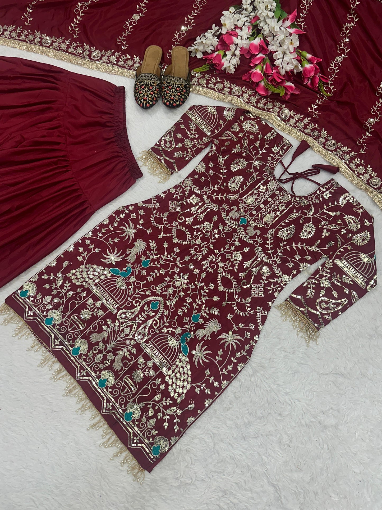 "Nayantara – Embroidered Dhoti Salwar Suit"