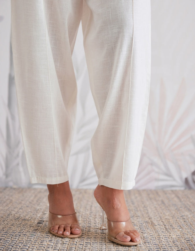 "Ivory Grace – Solid White Coord Set"