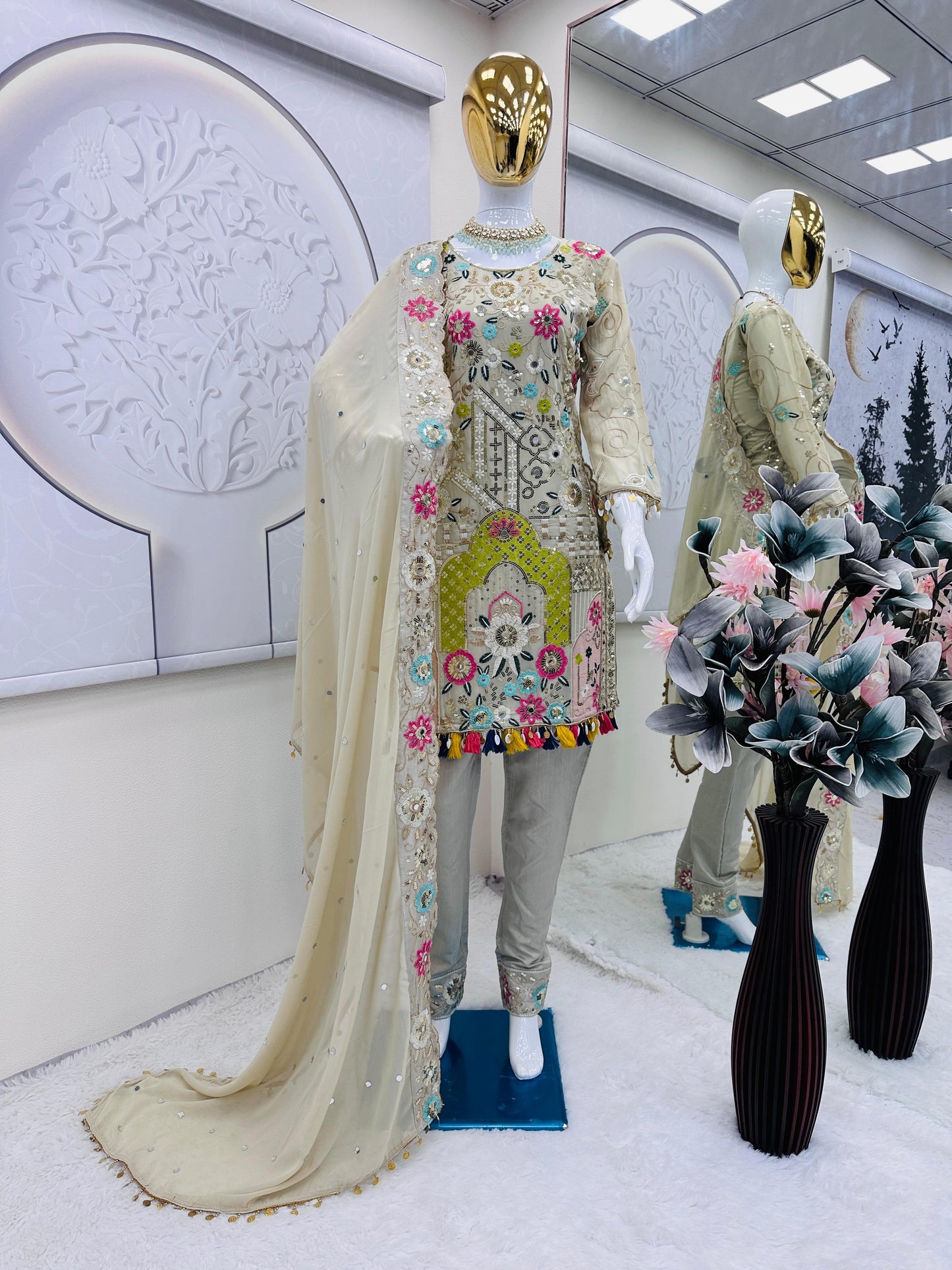 "Zehra – Luxe Embellished Georgette Ensemble"