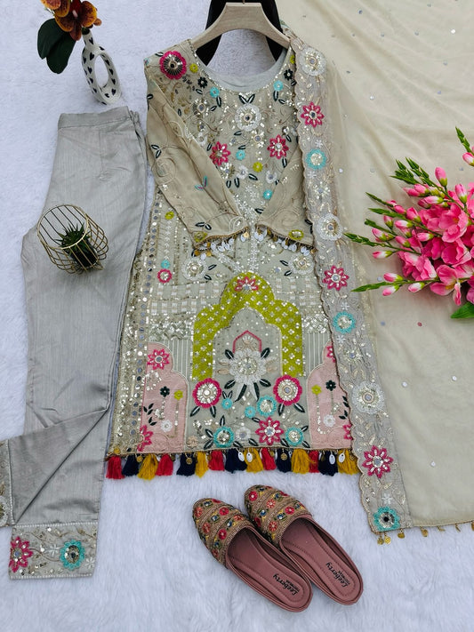 "Zehra – Luxe Embellished Georgette Ensemble"