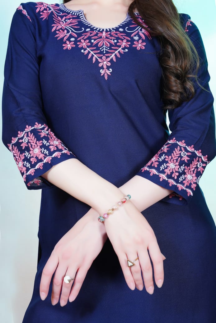 Anokhi – Colorful Chikankari Embroidered Kurti with Pant Set