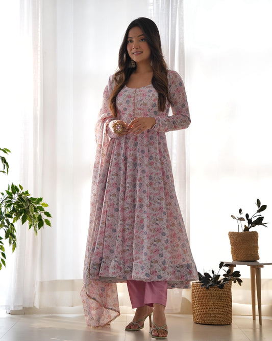"Rose Mist Designer Anarkali"