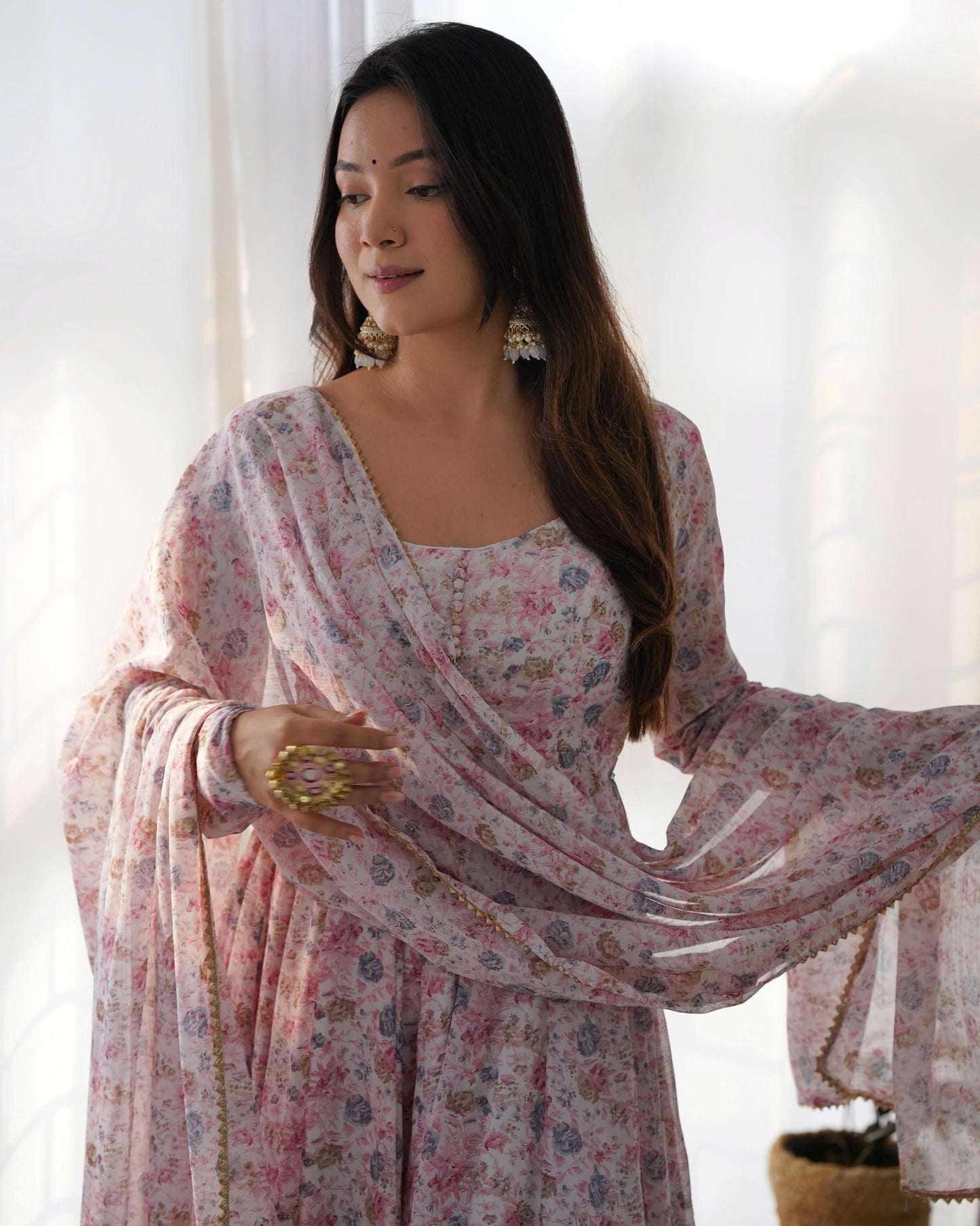 "Rose Mist Designer Anarkali"