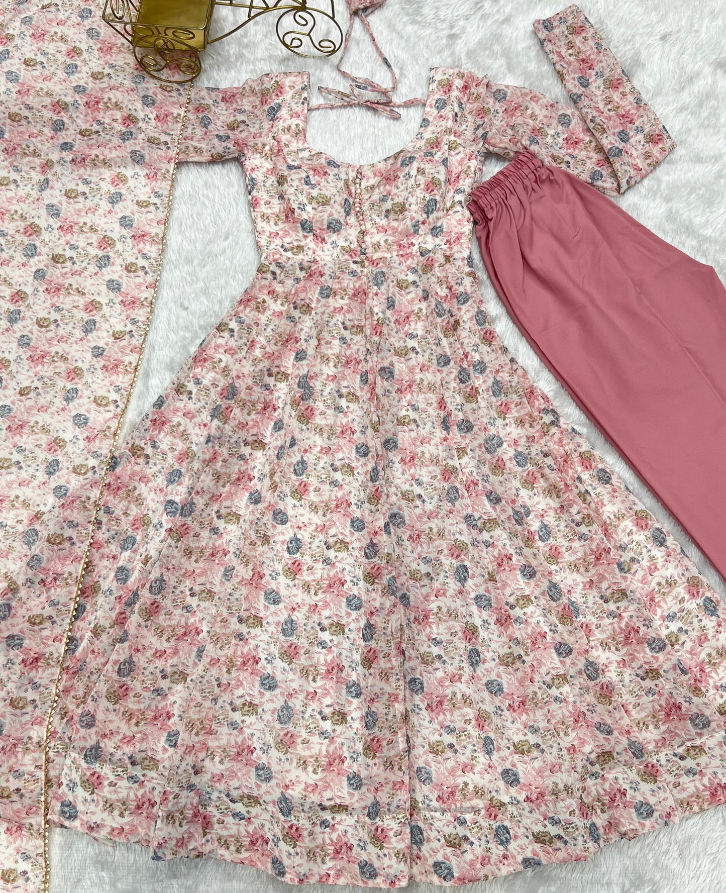 "Rose Mist Designer Anarkali"