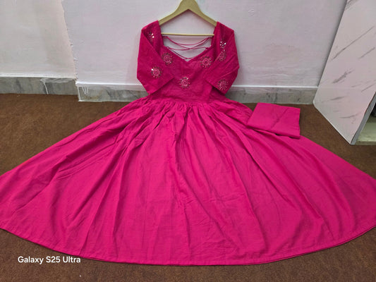 Festival Special Cotton Anarkali Suit Set 💗