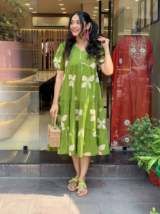 Stylish Midi Kurti with Puff Sleeves 💕