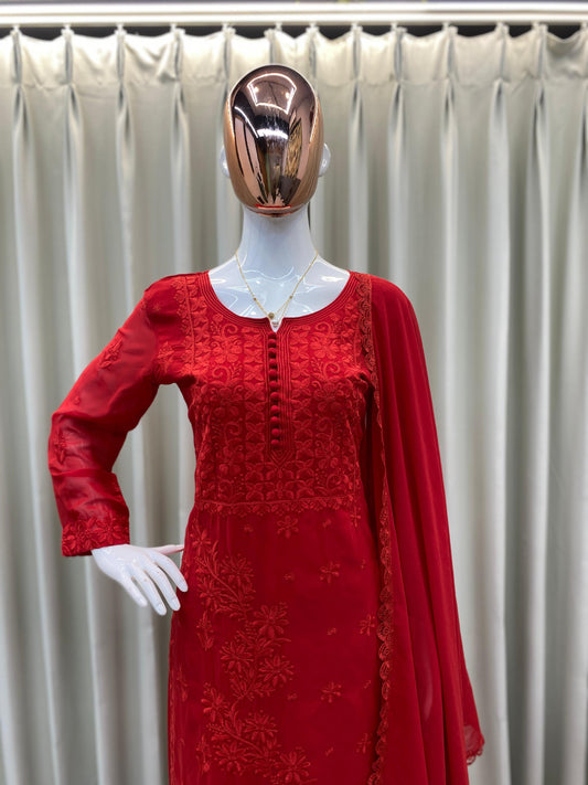 Designer Embroidered Georgette Suit Set with Dupatta ✨