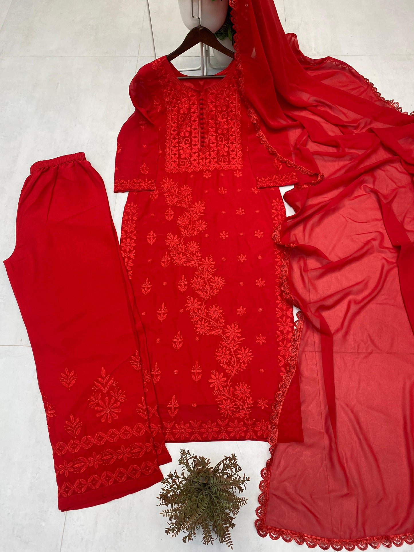 Designer Embroidered Georgette Suit Set with Dupatta ✨