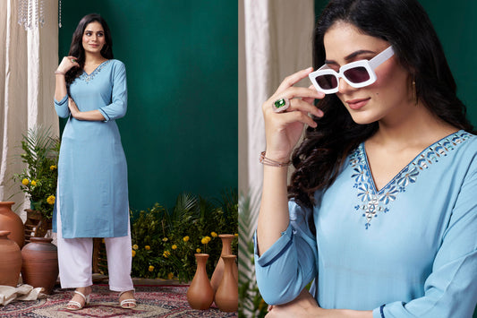 Giva Vol-2️⃣ –Cotton kurti Everyday Elegance with a Touch of Handwork