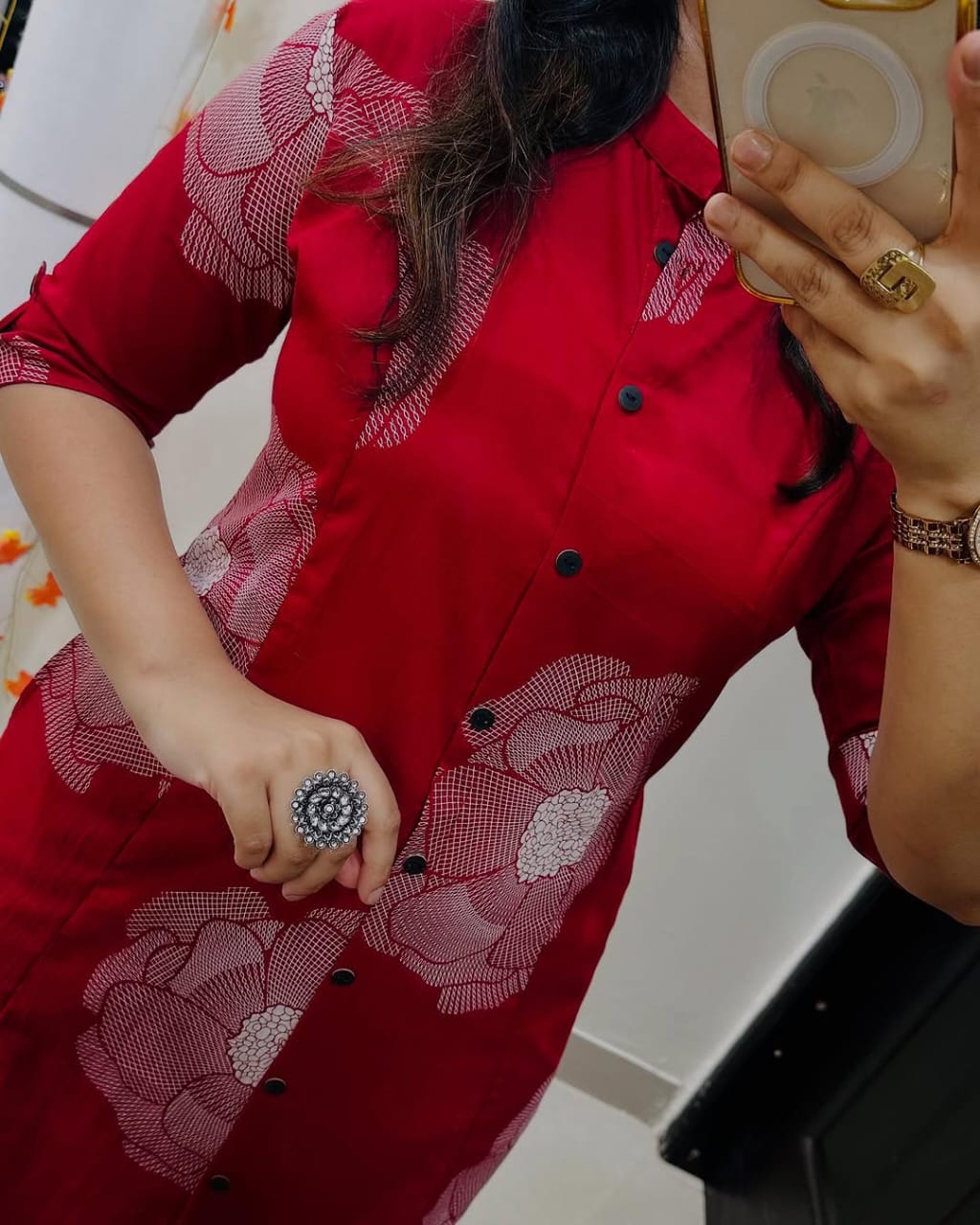 "Aarohi – Floral Cotton kurti Elegance"